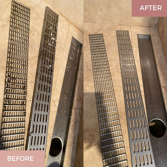 STEPS FOR CLEANING THE SHOWER GRATES