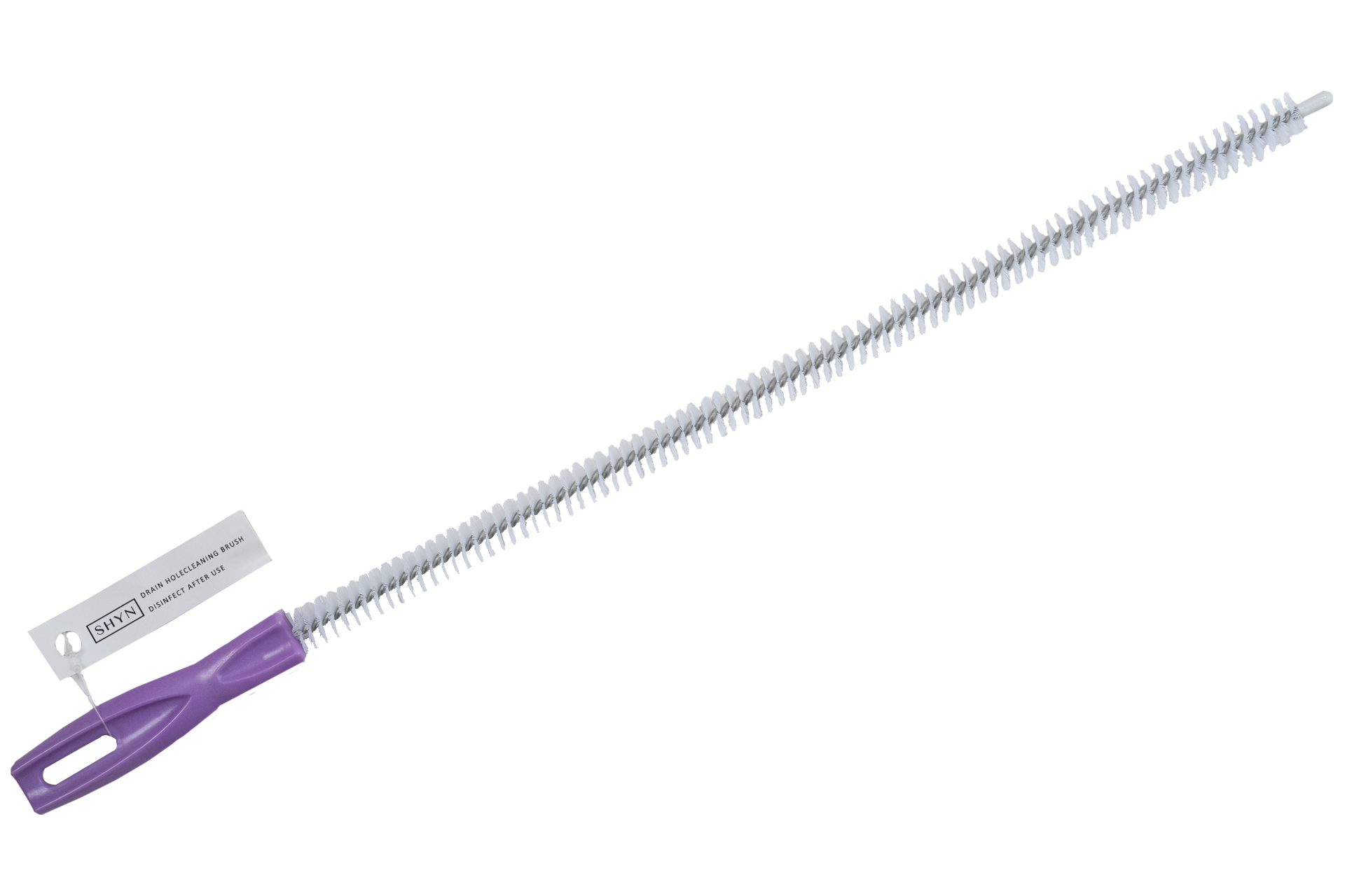 shyn drain brush 46.5 cms with a purple handle