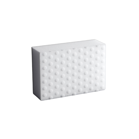 White magic eraser with little bubbles that are extra melamine 
